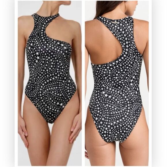 Stella McCartney Women's Black Star Print One Piece Swimsuit Size M NWT $365 - Picture 1 of 5
